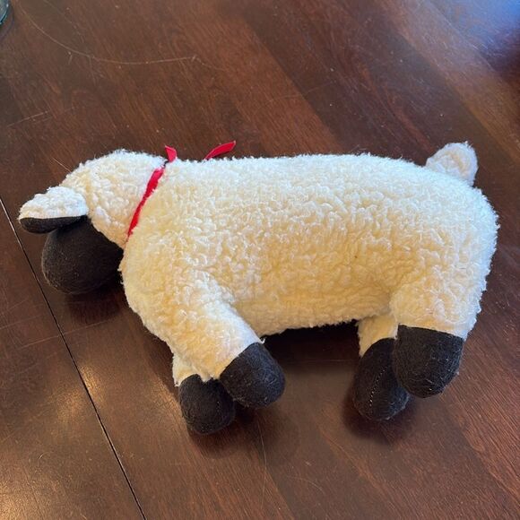 Vintage stuffed sheep with bell - Picture 5 of 6